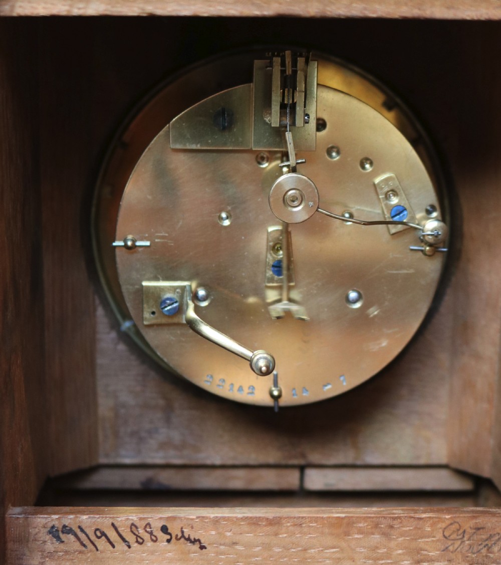 Figured Walnut Bell Striking Mantel Clock (England, c. 1870) View X