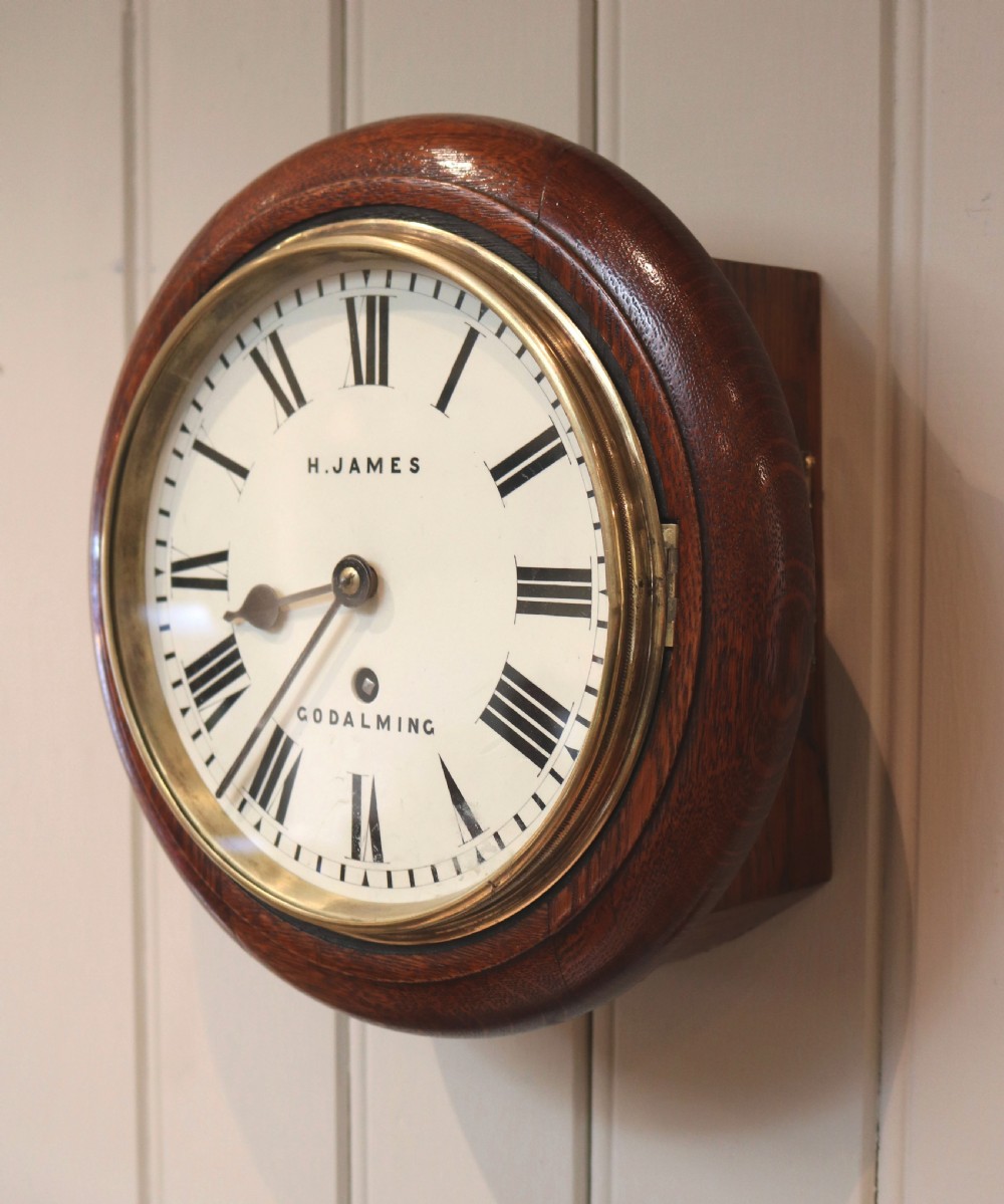 Oak 8 Inch Dial wall Clock (England, c. 1890) View II
