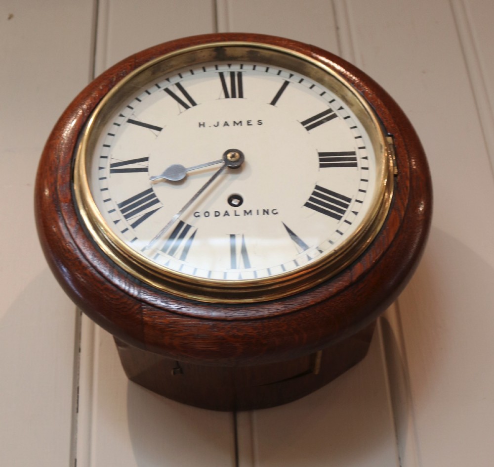 Oak 8 Inch Dial wall Clock (England, c. 1890) View III
