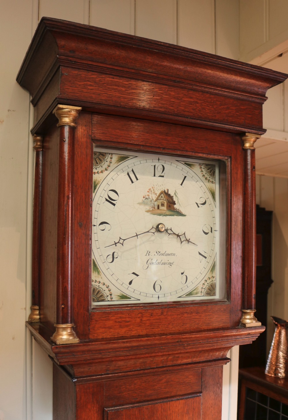 Oak Country Longcase Clock (England, c. 1830) View III