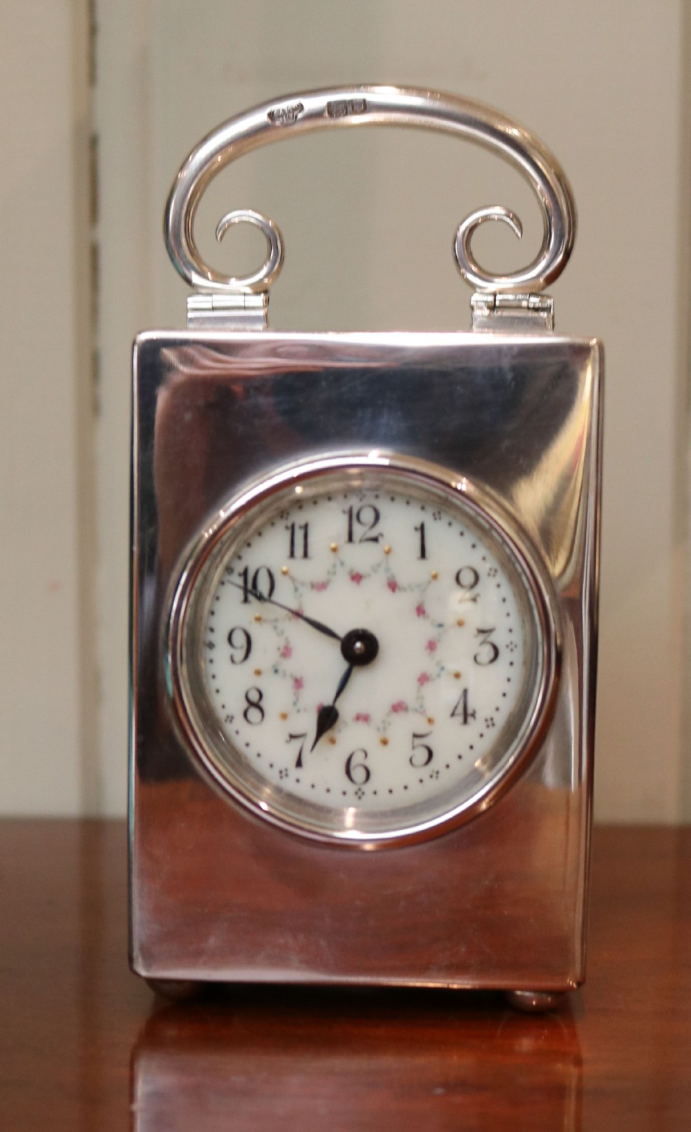 Solid Silver Carriage Clock in a Case (England, 1904)