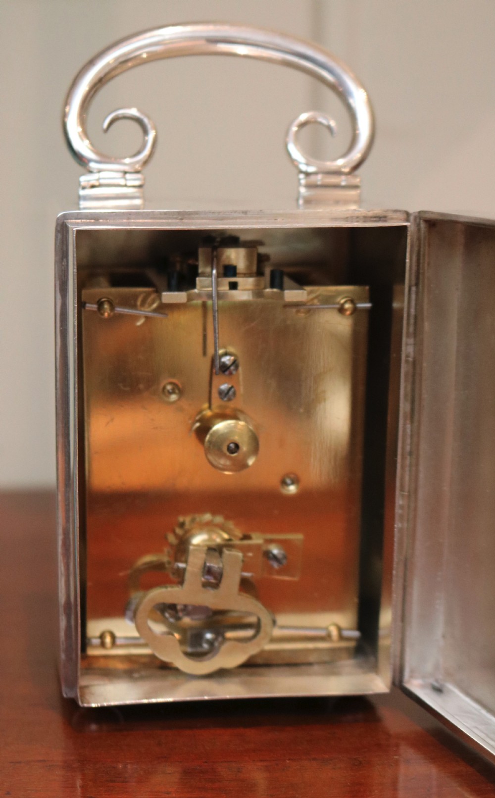 Solid Silver Carriage Clock in a Case (England, 1904) View III