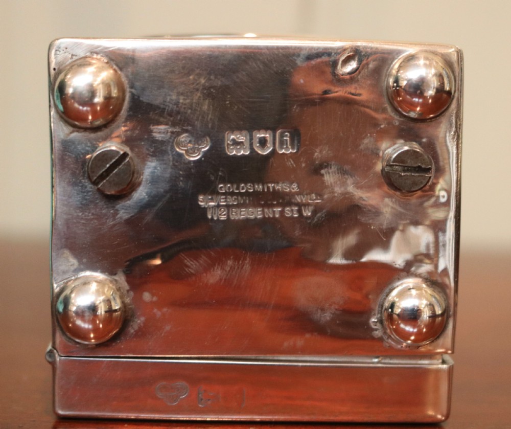 Solid Silver Carriage Clock in a Case (England, 1904) View V