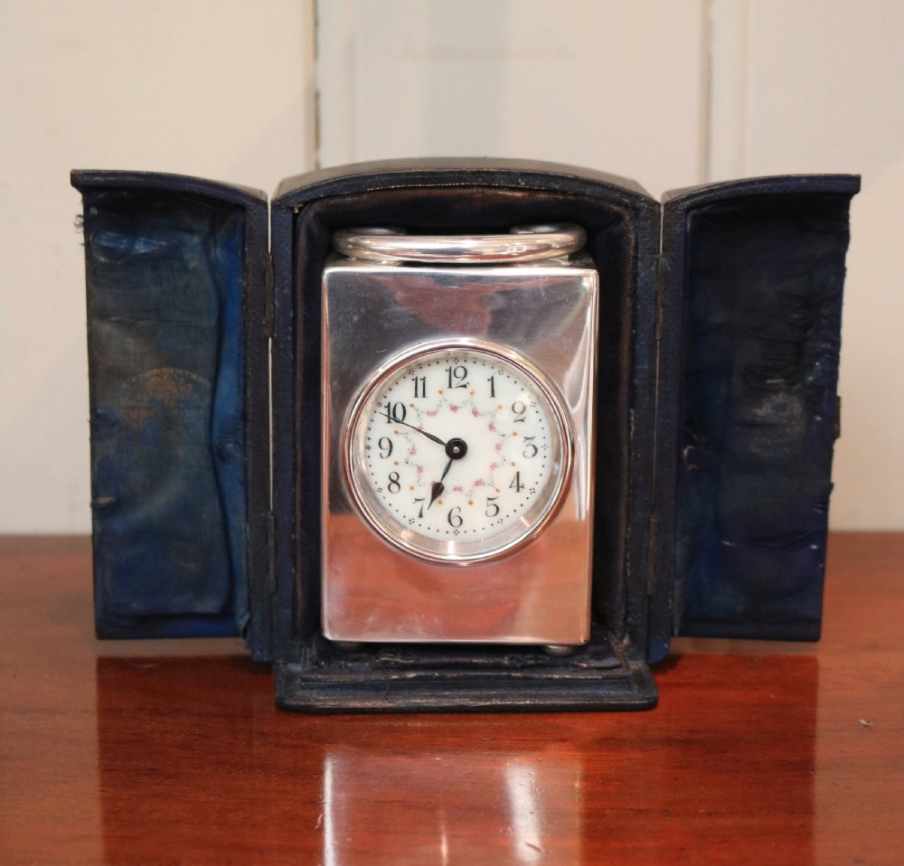 Solid Silver Carriage Clock in a Case (England, 1904) View VI