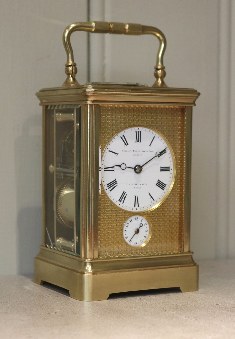 Fine Striking Carriage Clock by Drocourt (France, c. 1870) View IV