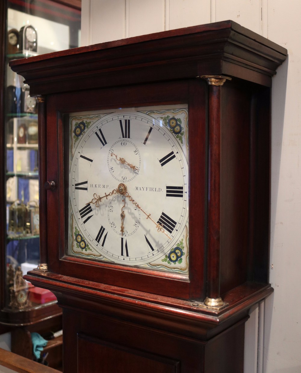 Small Mahogany Cottage Longcase Clock (England, c. 1840) View III