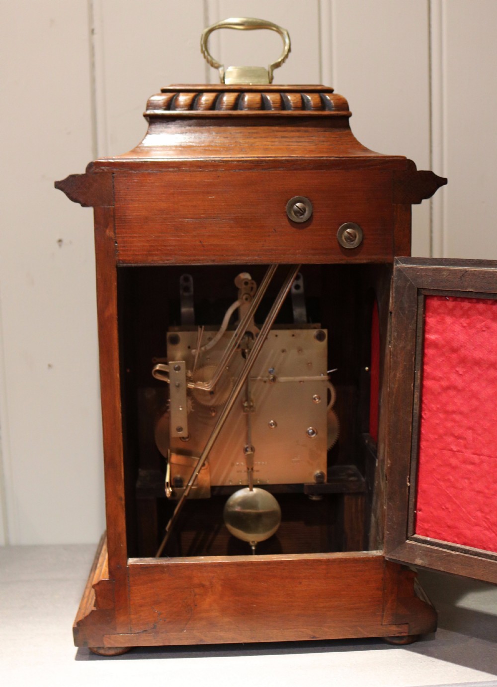 Oak Westminster Chime bracket Clock (Germany, c. 1910) View VIII