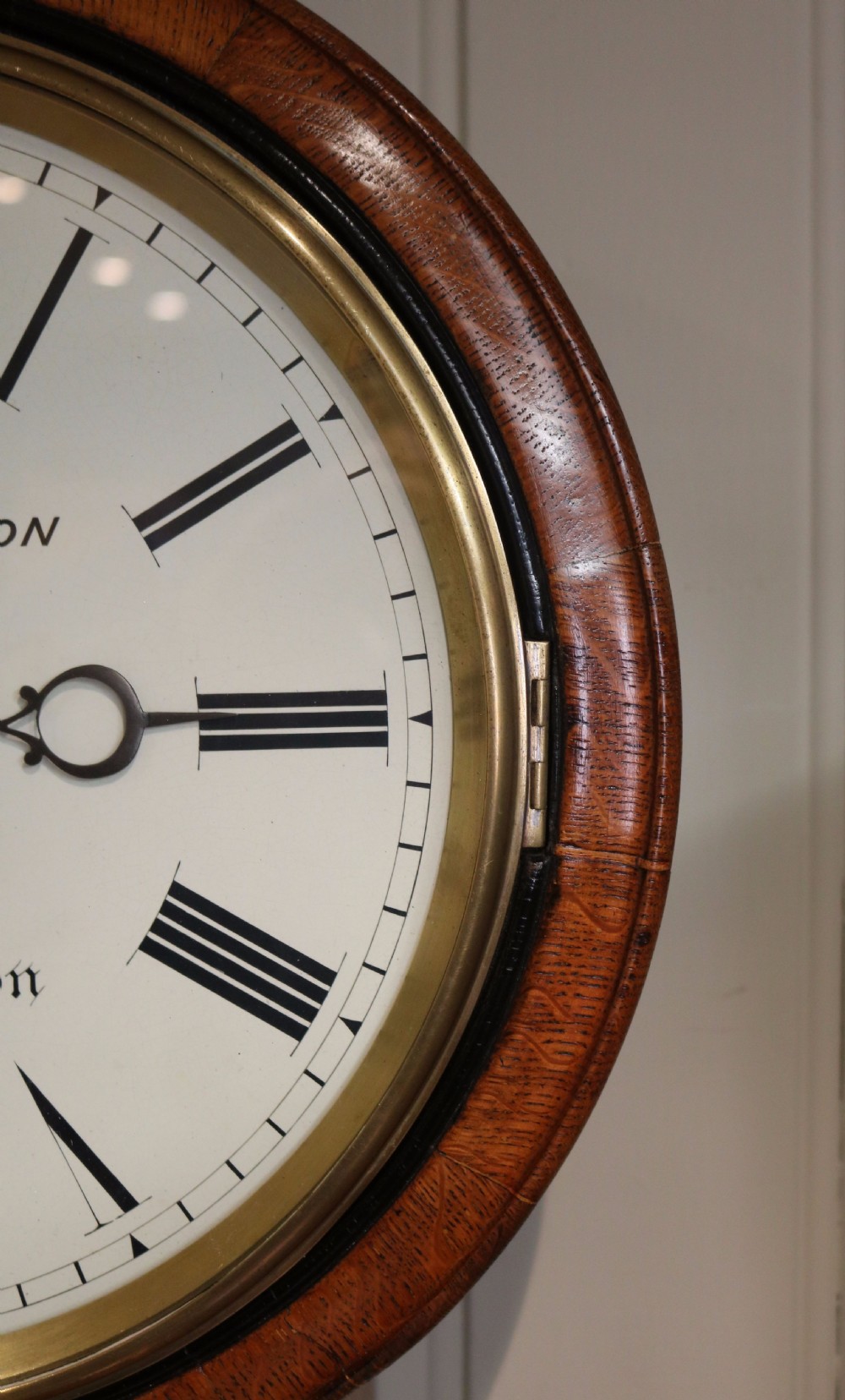 Oak Drop Dial Wall Clock (England, c. 1860) View III