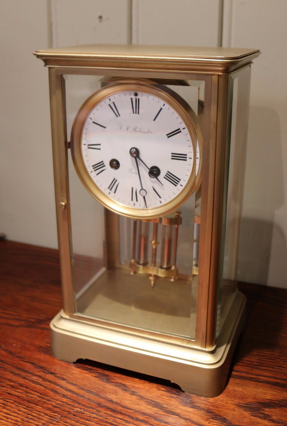 French Bell Striking Four glass Clock (France, c. 1860) View III