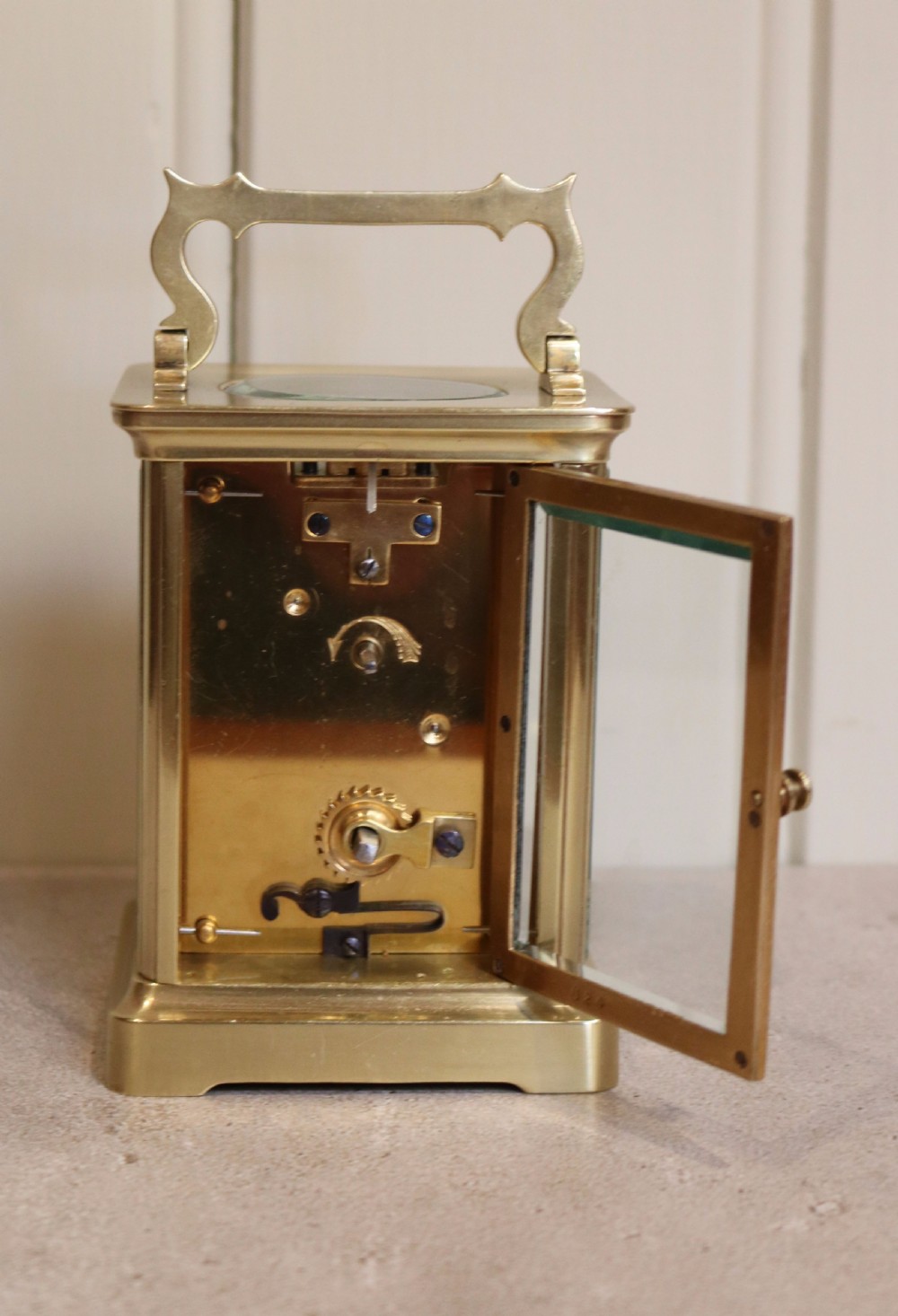 Brass Carriage Clock With Fancy Dial (France, c. 1890) View VI