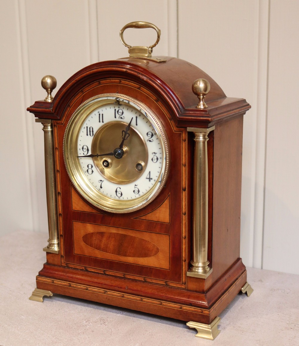 Mahogany and Satinwood Mantel Clock (England and France, c. 1905) View II