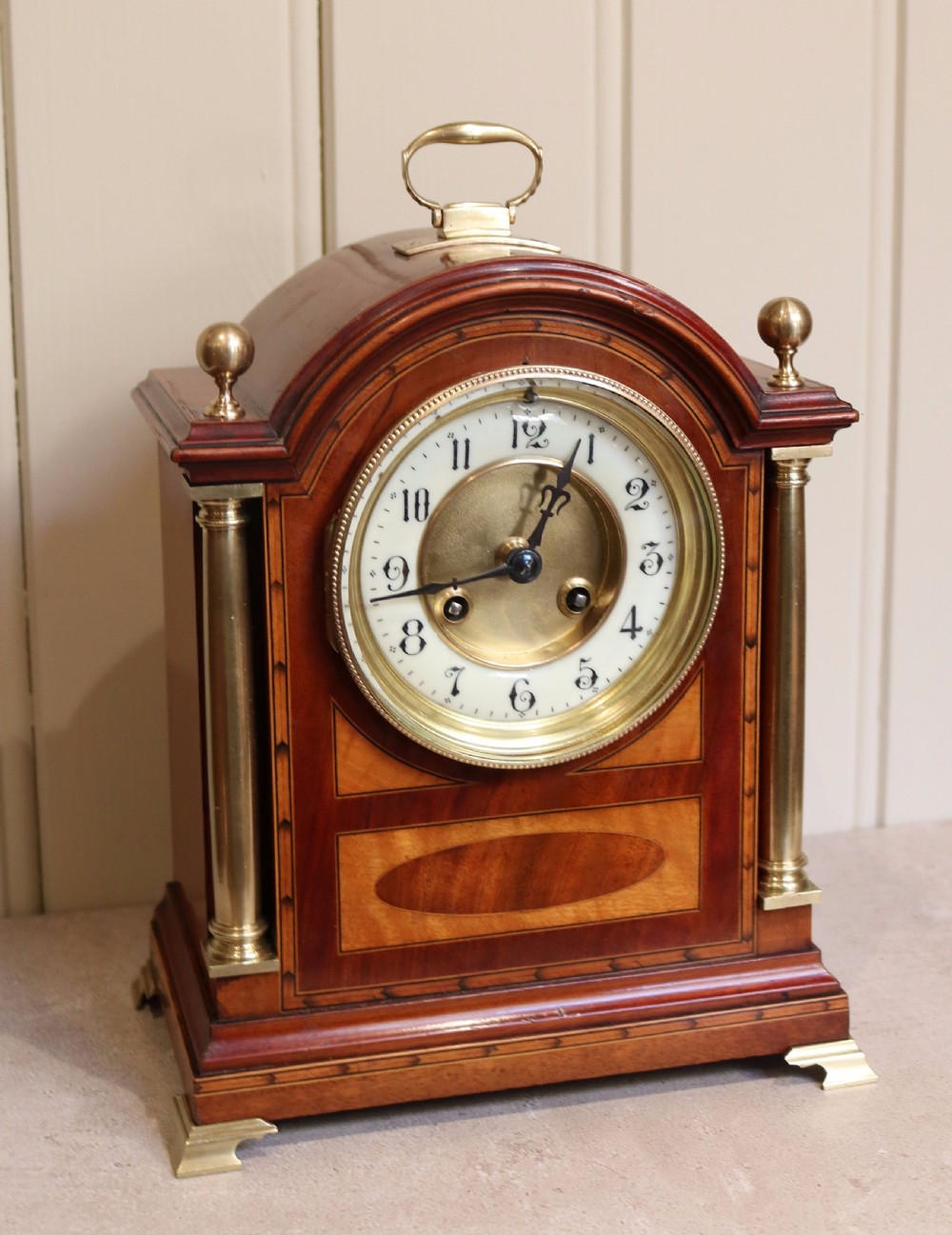 Mahogany and Satinwood Mantel Clock (England and France, c. 1905) View III