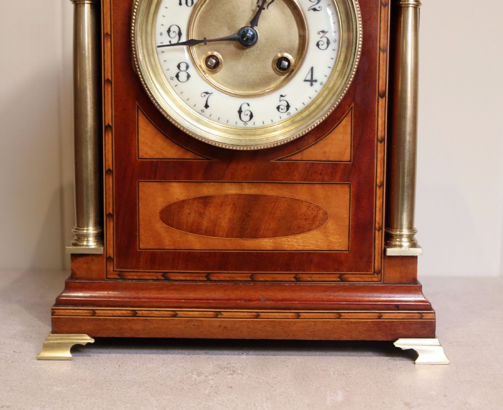 Mahogany and Satinwood Mantel Clock (England and France, c. 1905) View IV