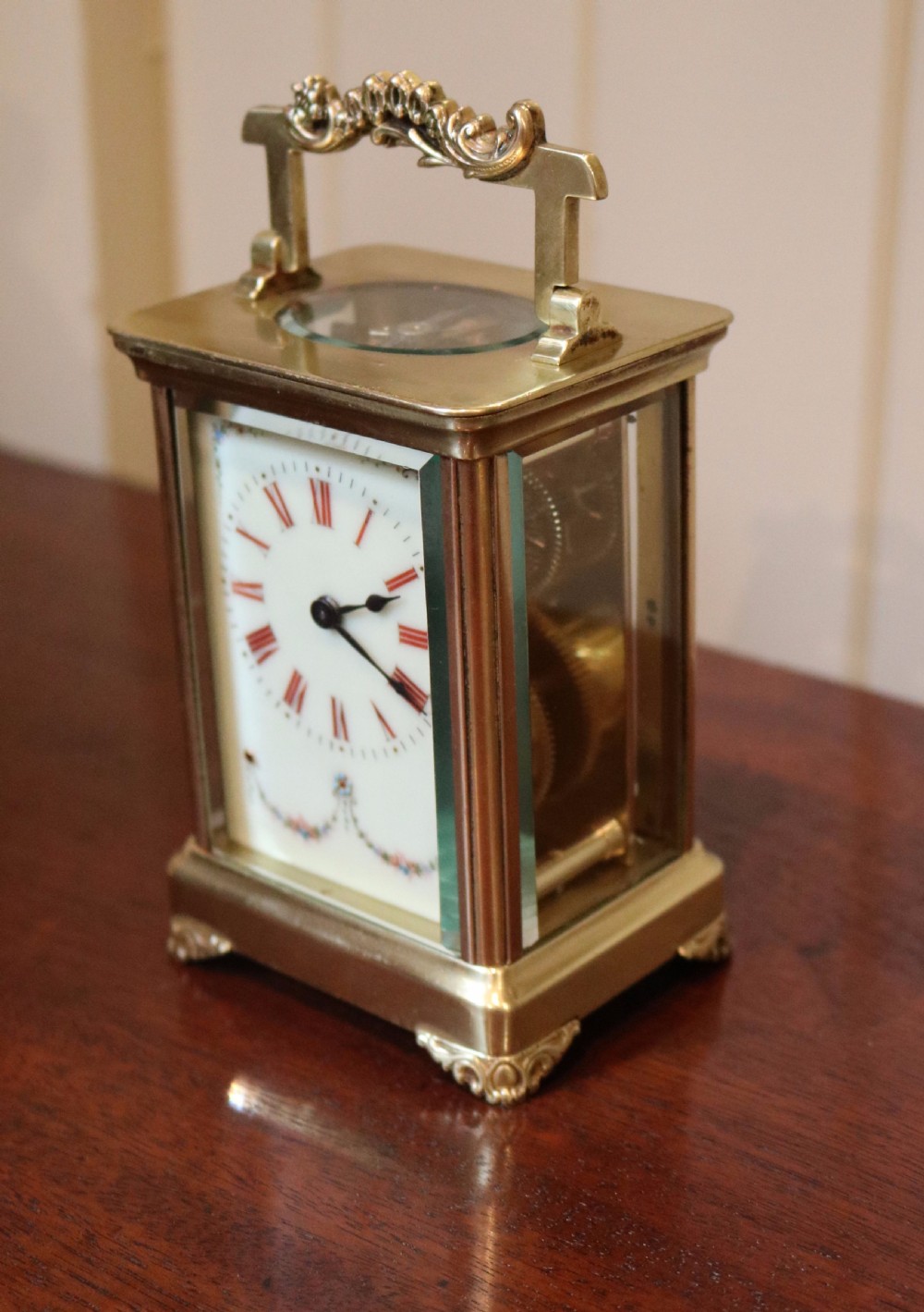 French Timepiece Carriage Clock with Red Numerals View III