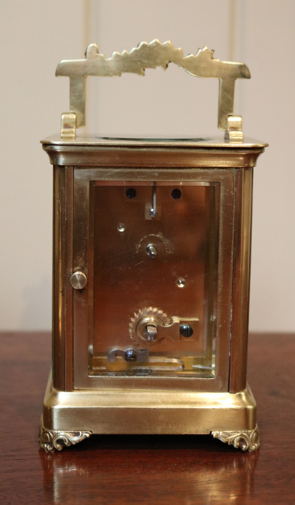 French Timepiece Carriage Clock with Red Numerals View V