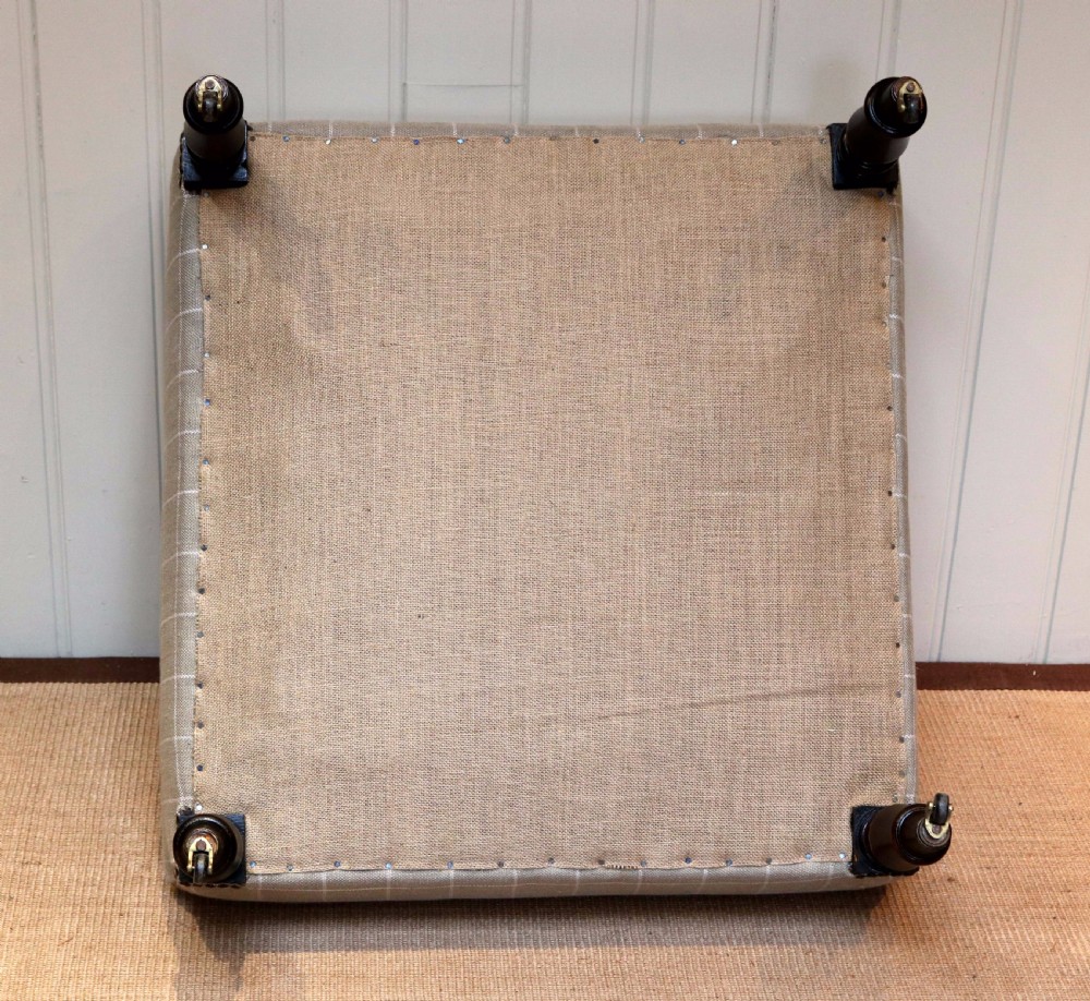 French Beechwood Framed Upholstered Foot Stool  View VIII
