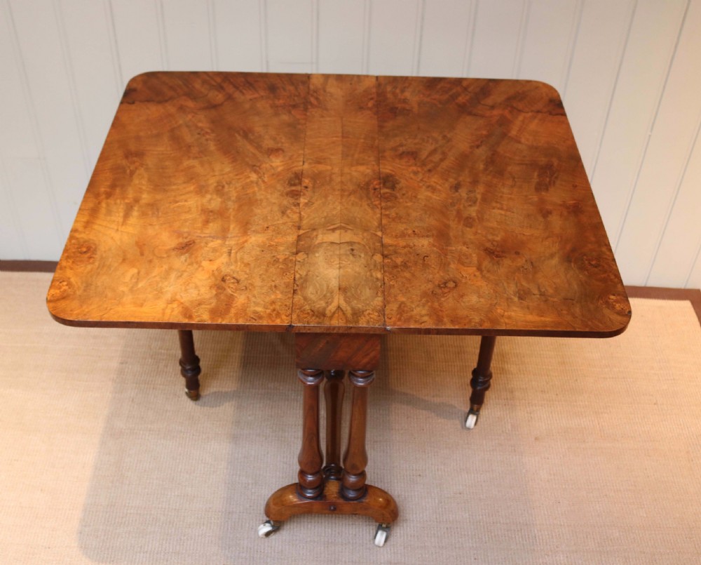 Mid 19th Century Burr Walnut Sutherland Table View III