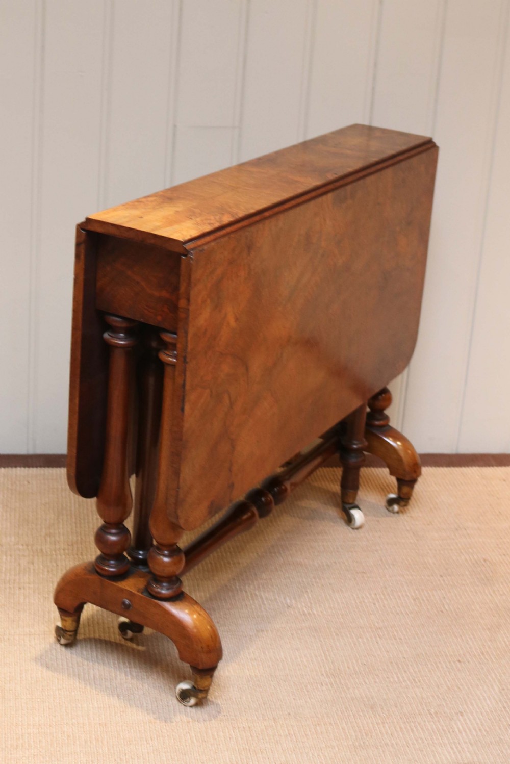 Mid 19th Century Burr Walnut Sutherland Table View IV