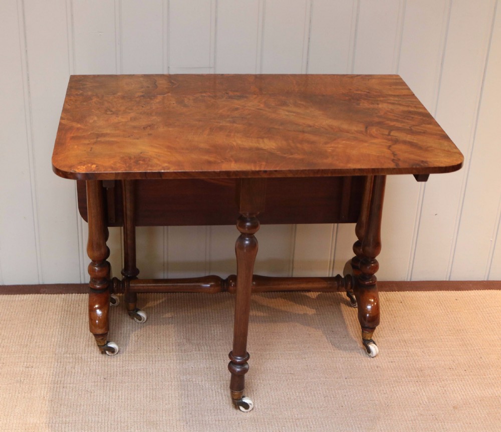 Mid 19th Century Burr Walnut Sutherland Table View VI