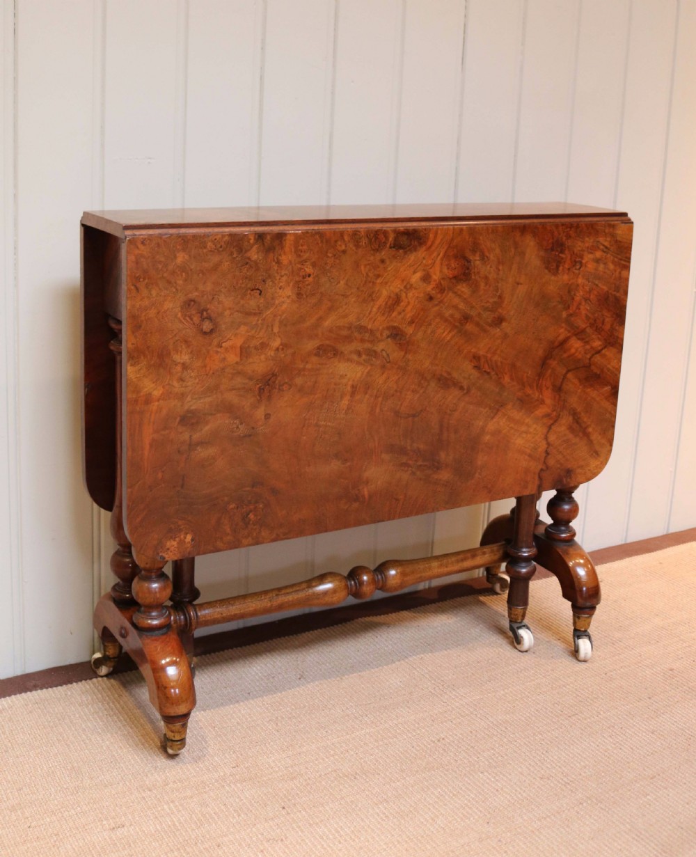 Mid 19th Century Burr Walnut Sutherland Table View IX