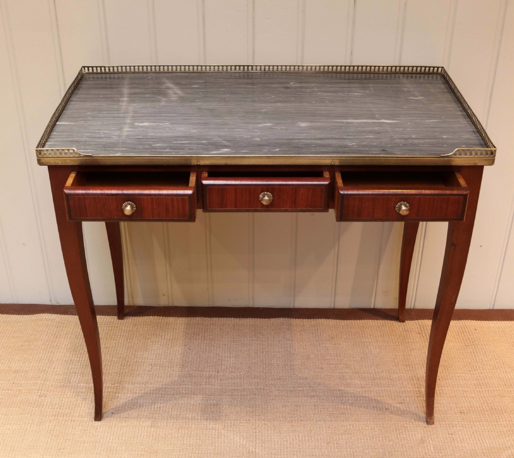 French Mahogany Marble Top Desk View IV