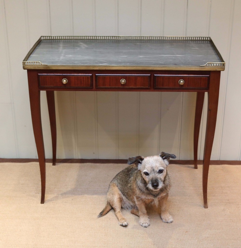French Mahogany Marble Top Desk View VI