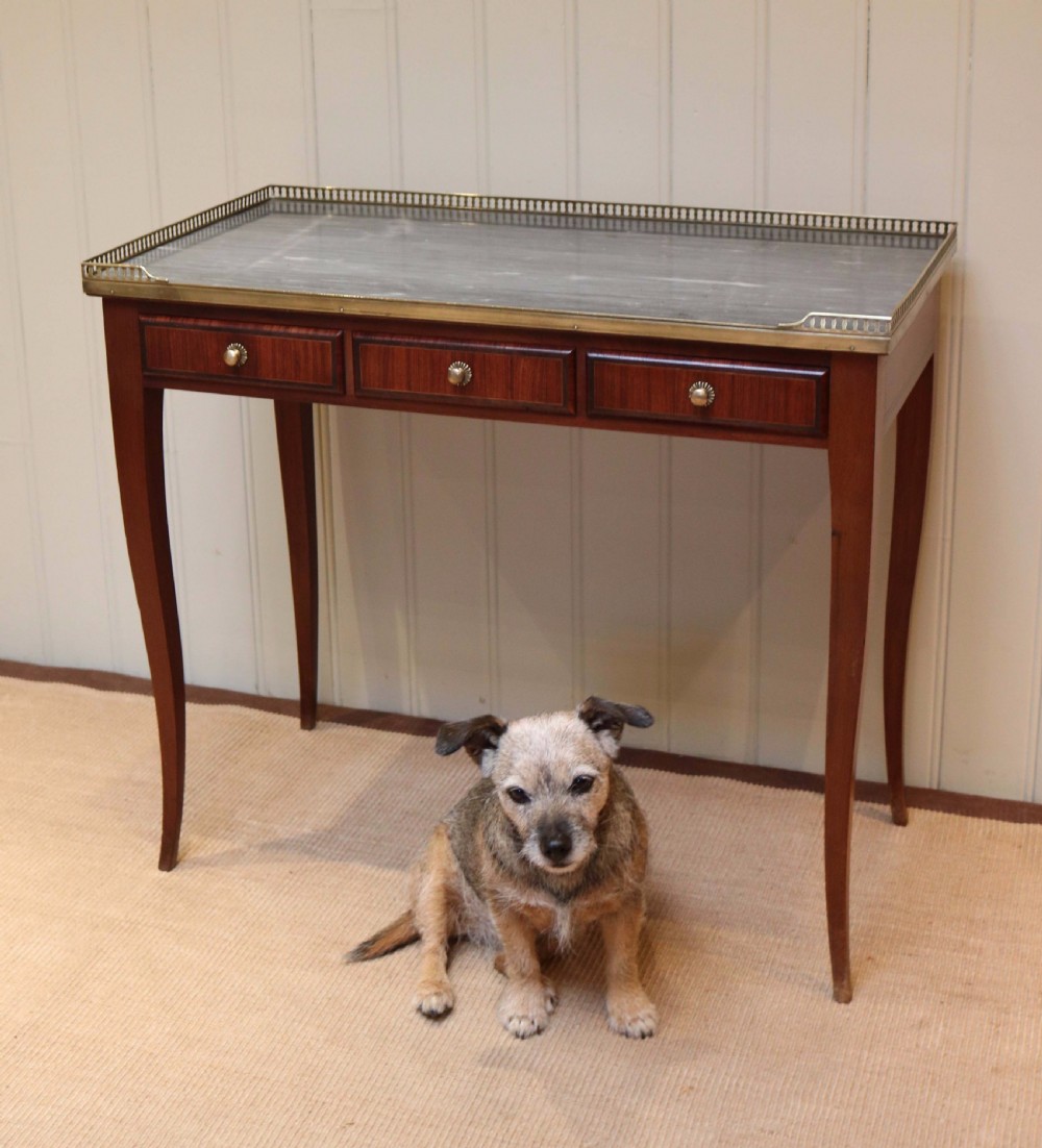 French Mahogany Marble Top Desk View VIII