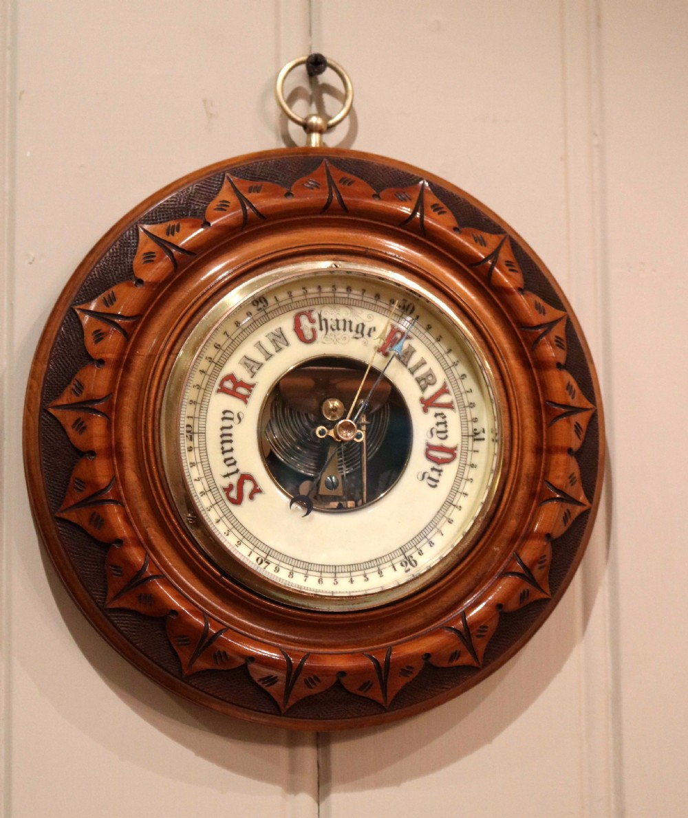 Circular Beechwood Barometer 