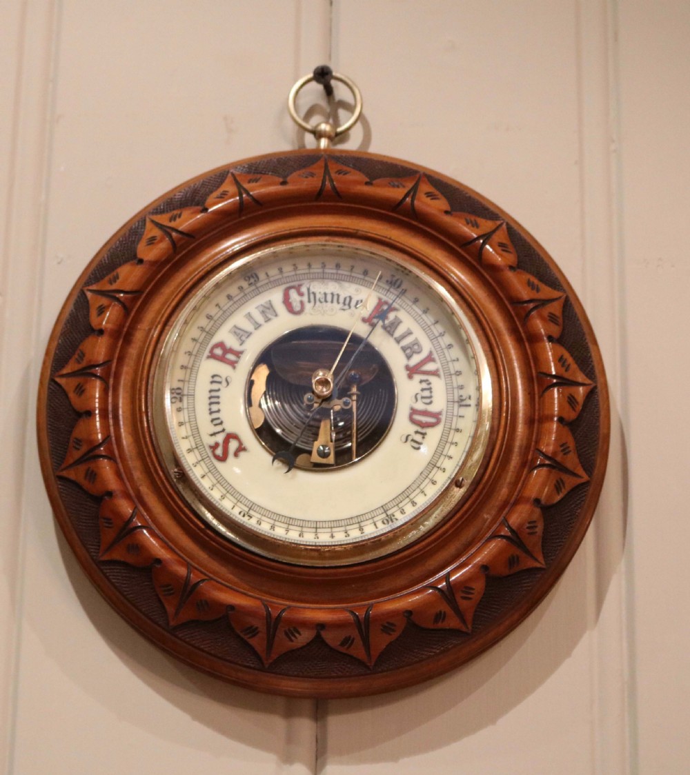 Circular Beechwood Barometer  View V