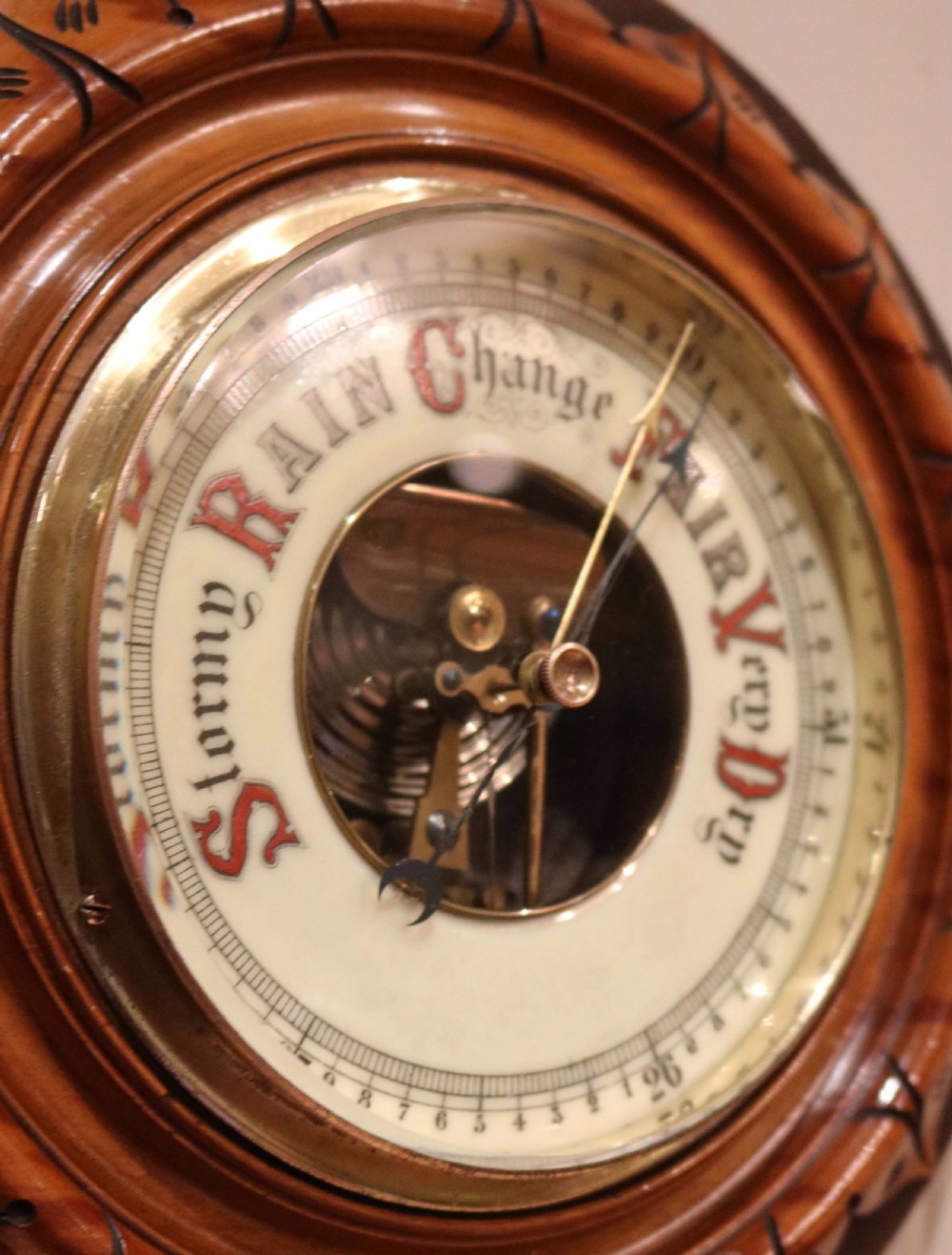 Circular Beechwood Barometer  View VII