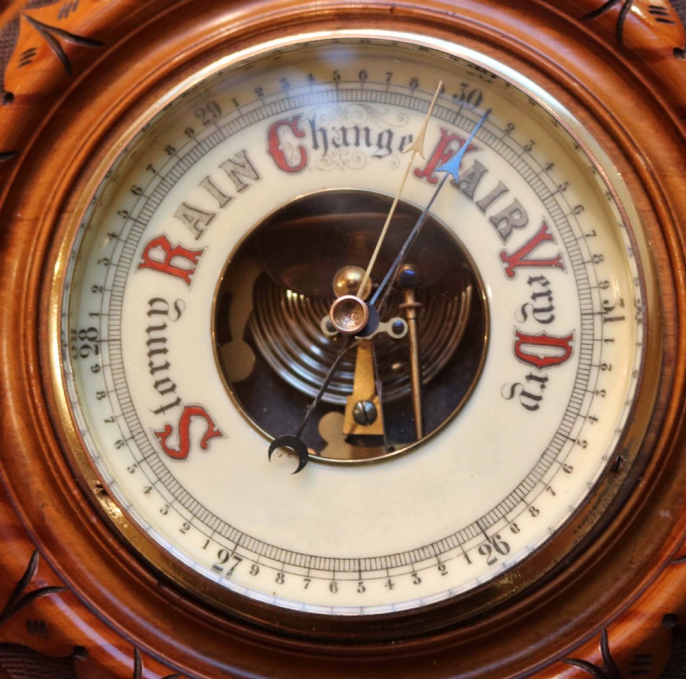 Circular Beechwood Barometer  View VIII