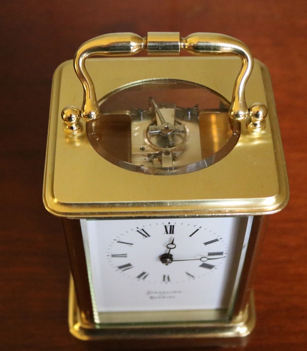 Large Timepiece Brass Carriage Clock (France, c. 1870) View III