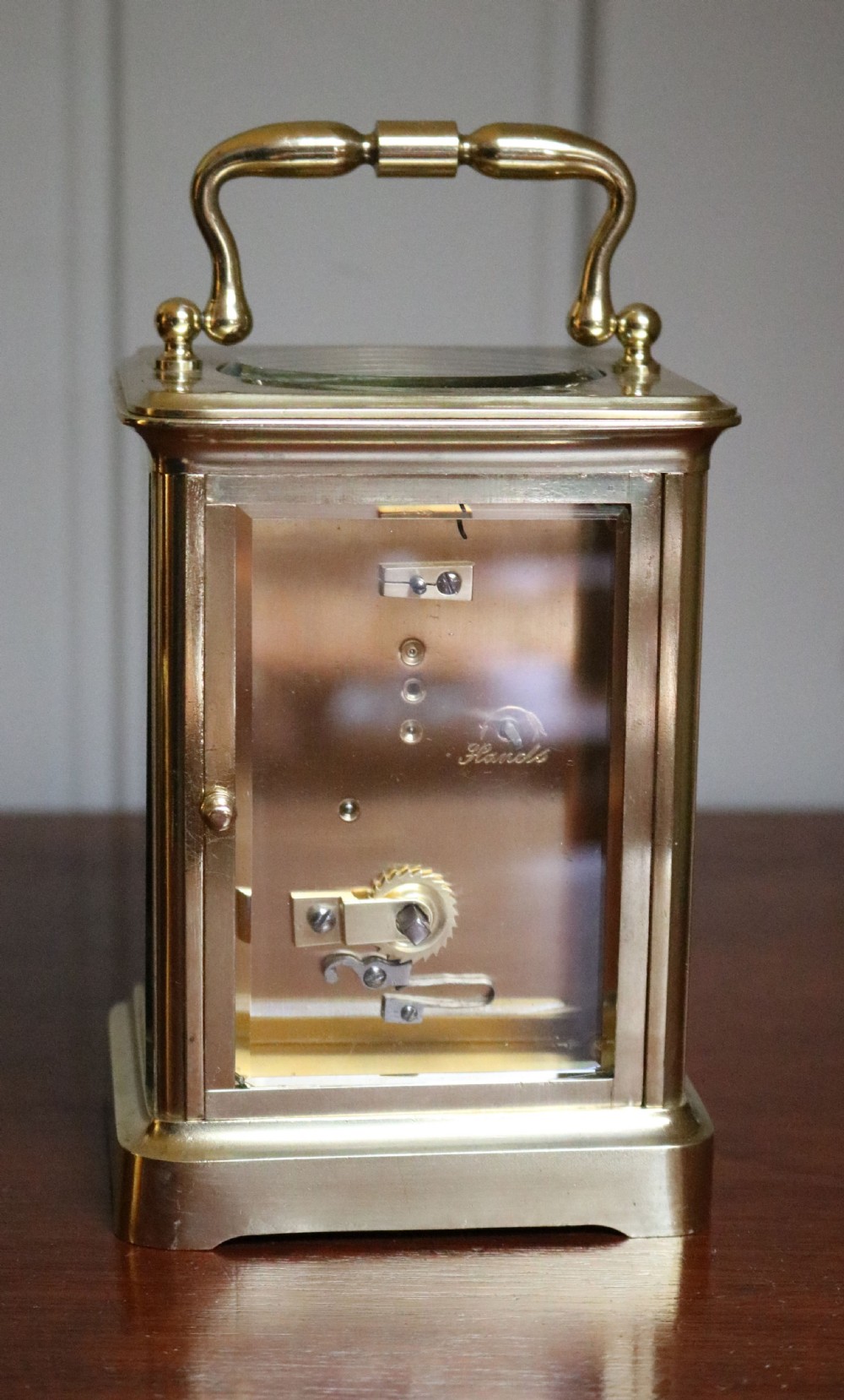 Large Timepiece Brass Carriage Clock (France, c. 1870) View V