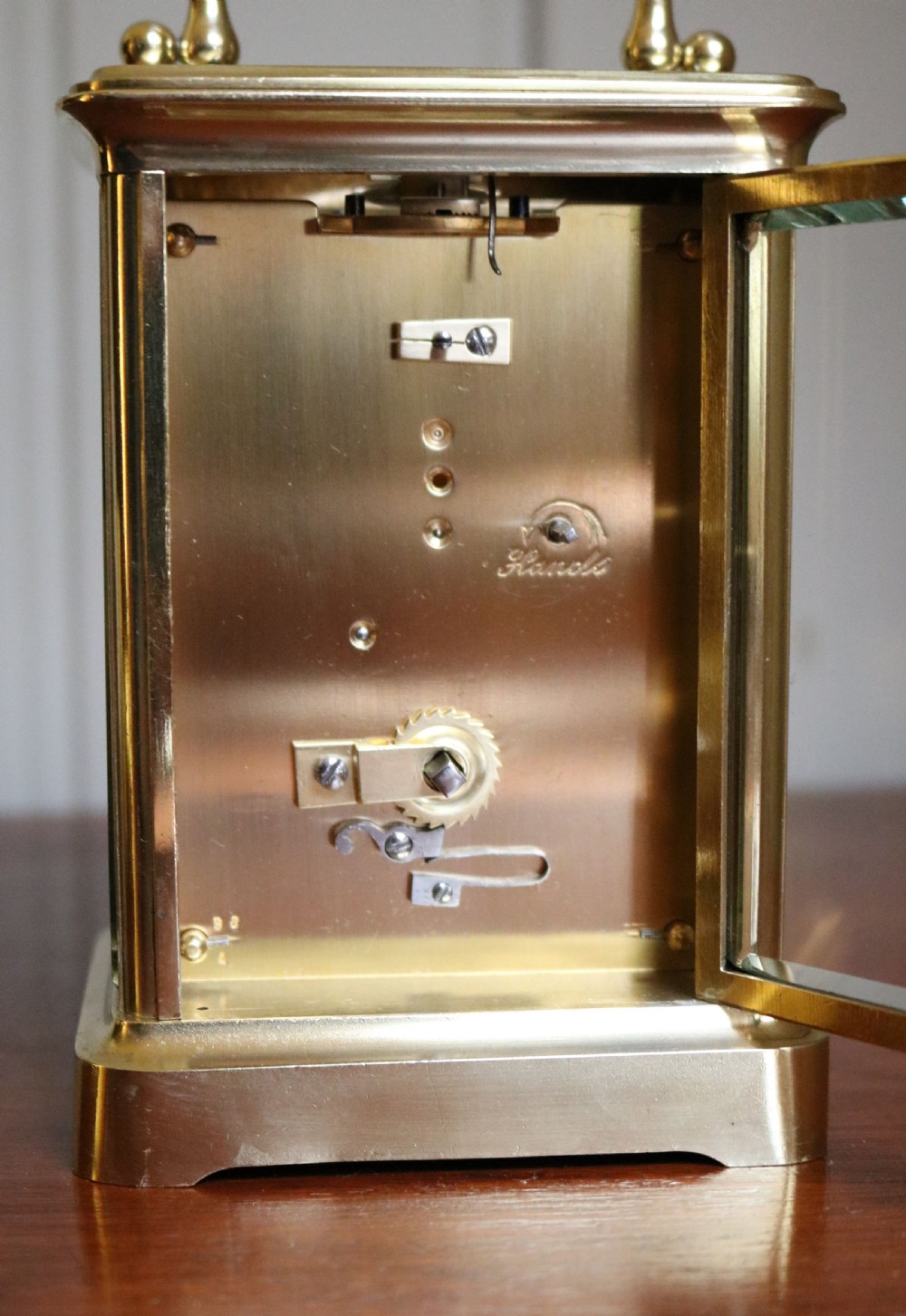 Large Timepiece Brass Carriage Clock (France, c. 1870) View VI