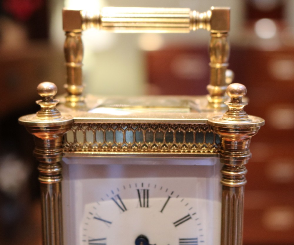 Decorative Timepiece Carriage Clock With White Enamel Dial (France, c. 1900) View V