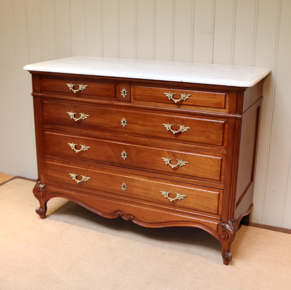 French Mahogany Marble Top Chest