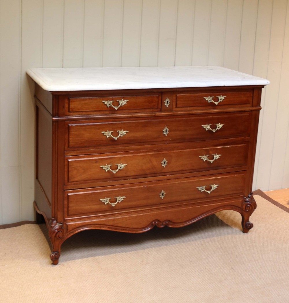 French Mahogany Marble Top Chest View II