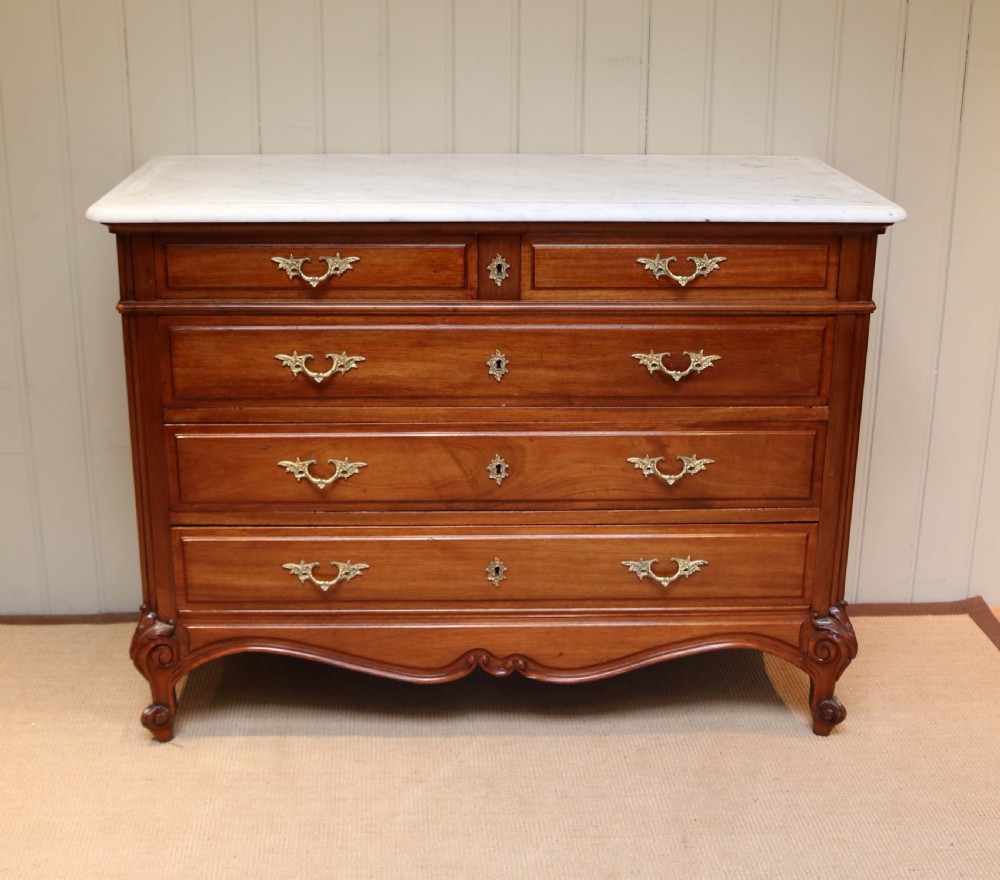 French Mahogany Marble Top Chest View IV