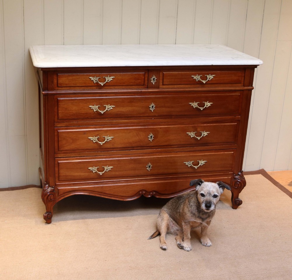 French Mahogany Marble Top Chest View VI