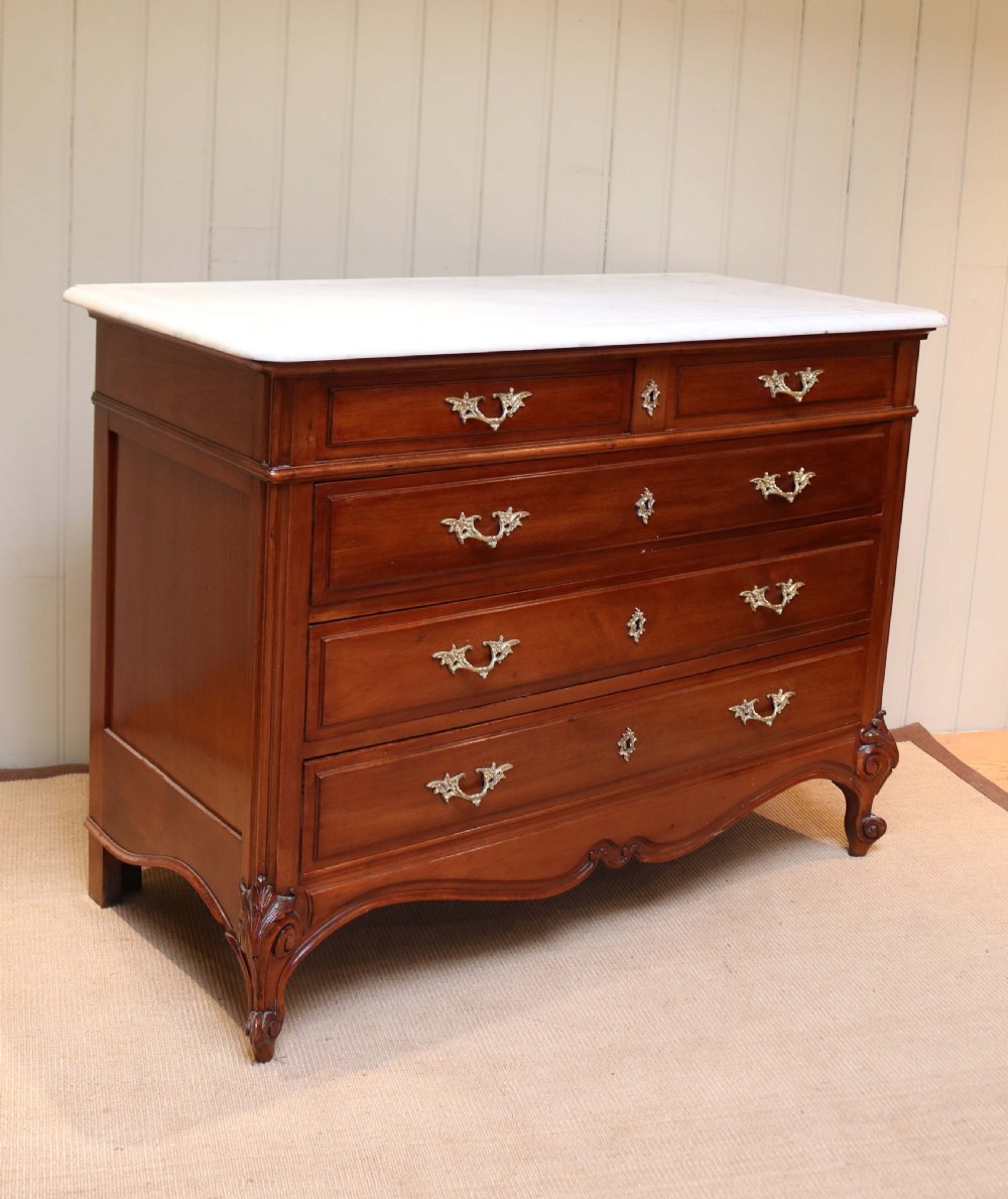 French Mahogany Marble Top Chest View VII