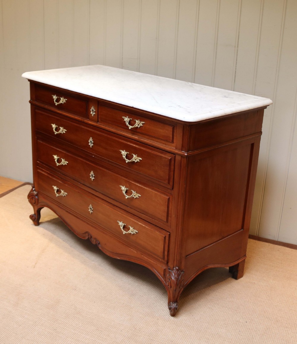French Mahogany Marble Top Chest View VIII