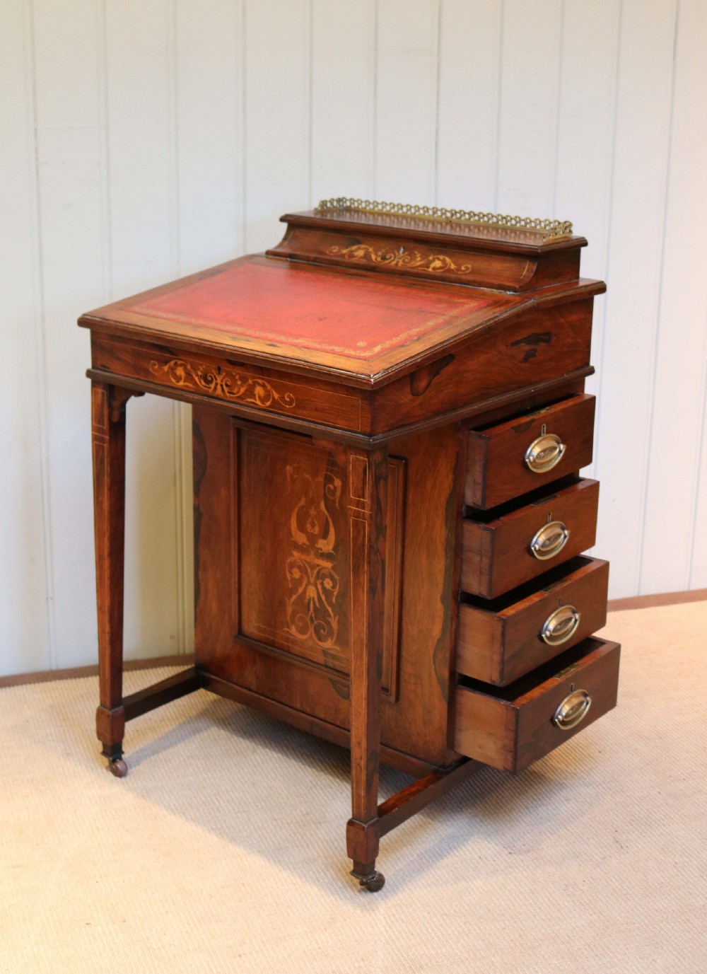Late Victorian Rosewood Davenport  View VII