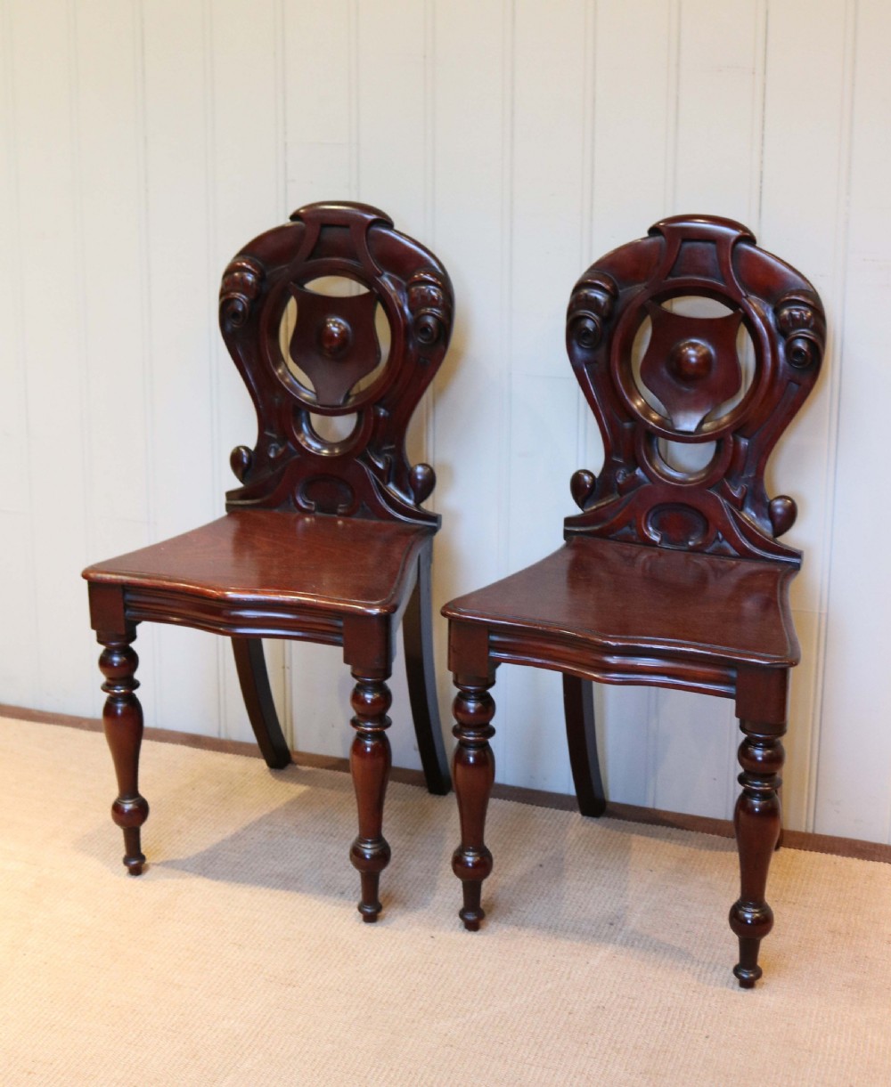 Pair of Mahogany Hall Chairs View III