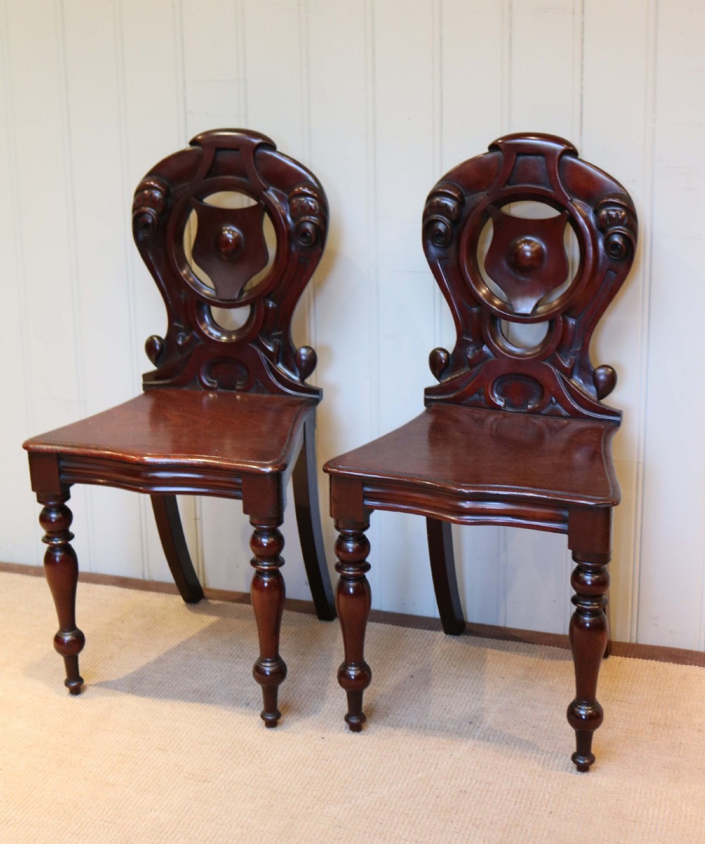 Pair of Mahogany Hall Chairs View IV