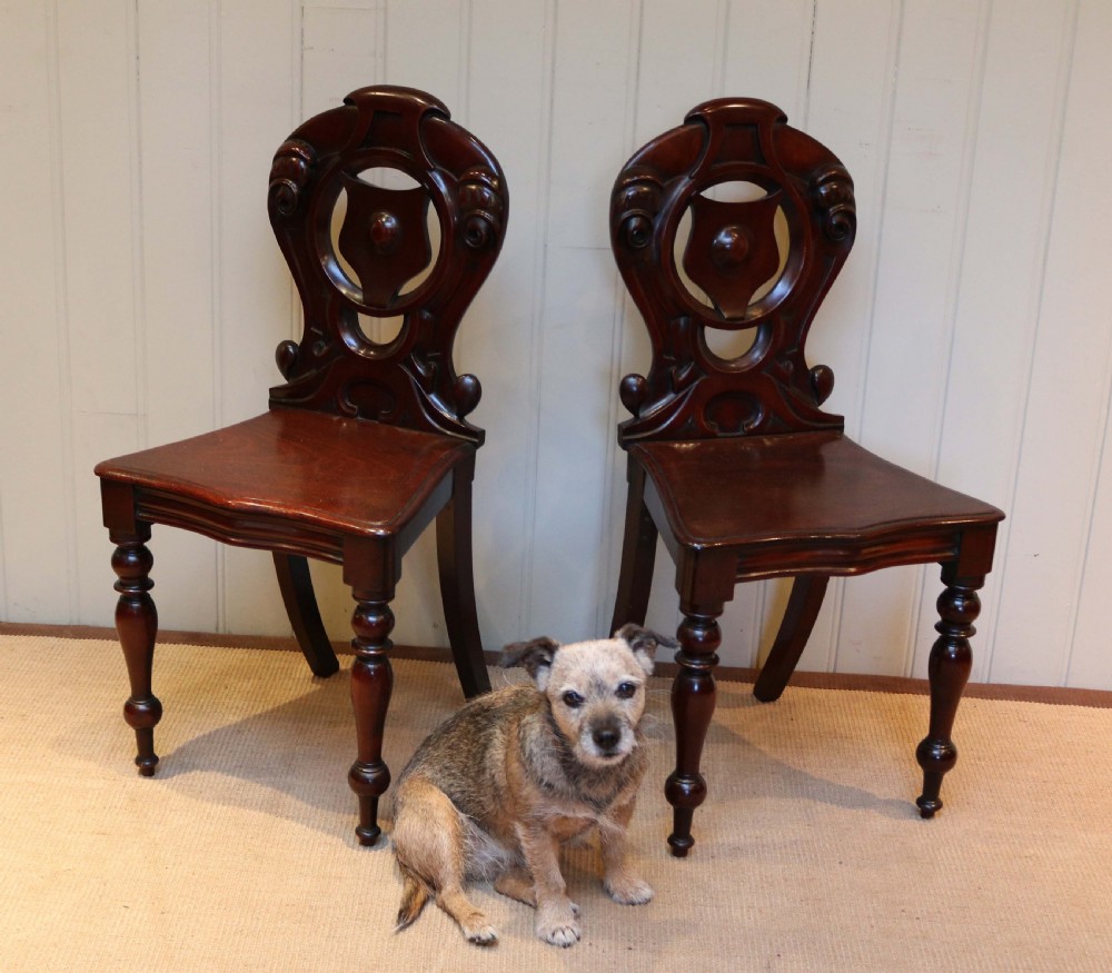 Pair of Mahogany Hall Chairs View VI