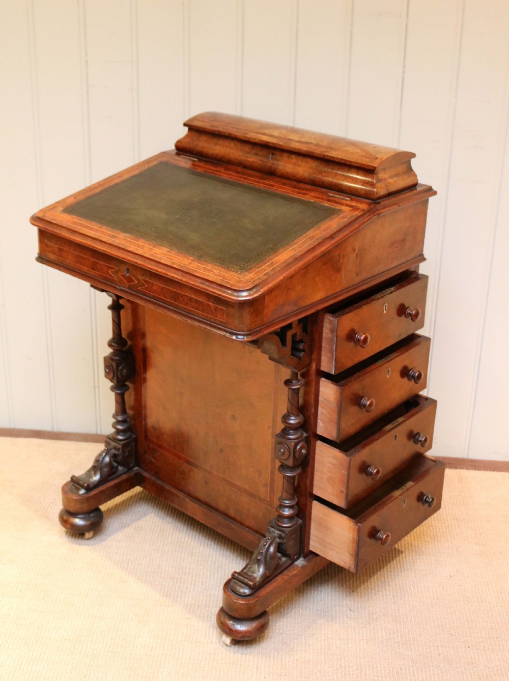 Victorian Burr Walnut Davenport View V