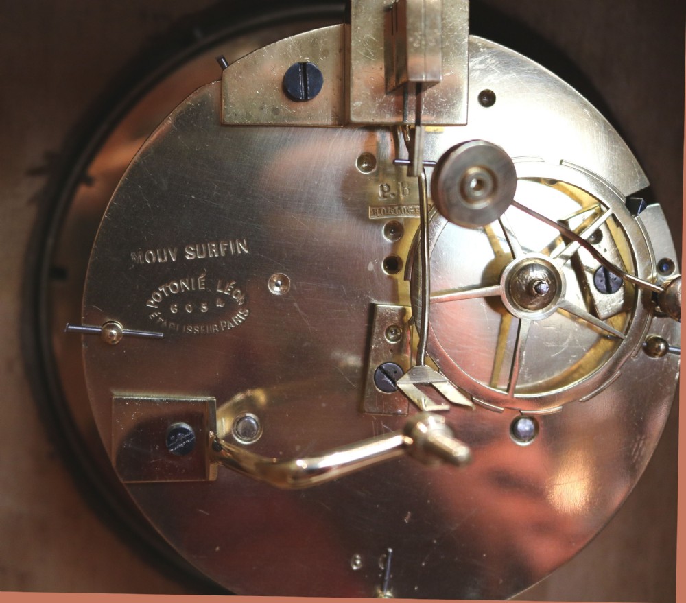 Rosewood and Brass Inlay French Mantel Clock (France, c. 1850) View VIII