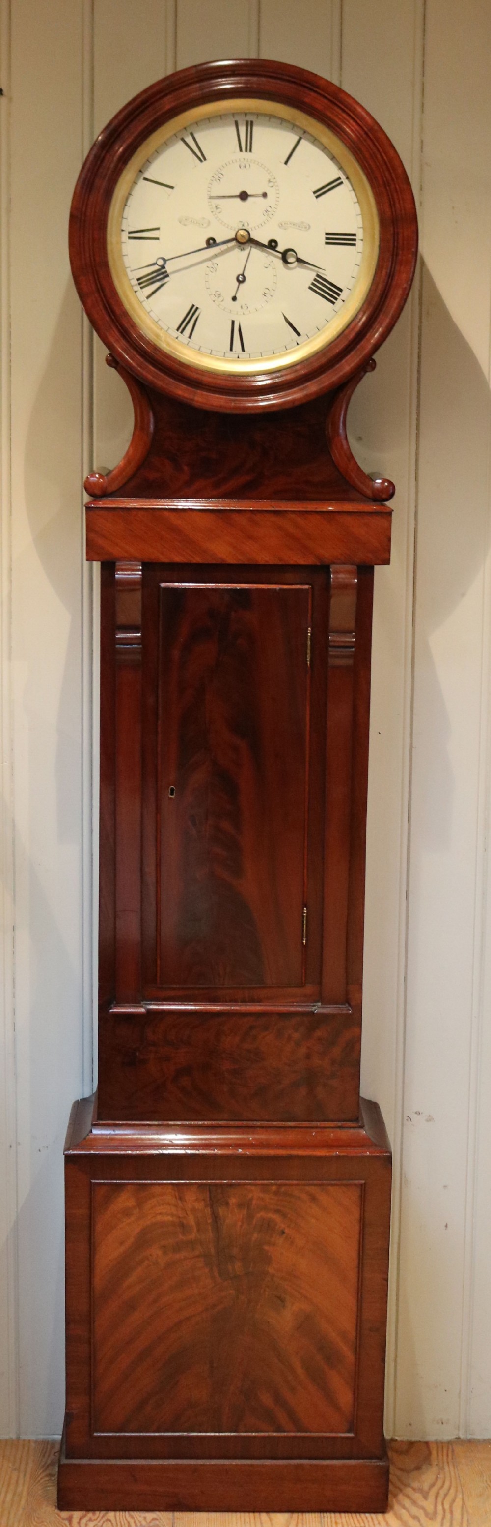 Scottish Mahogany Drumhead Longcase Clock (Scotland, c. 1840)