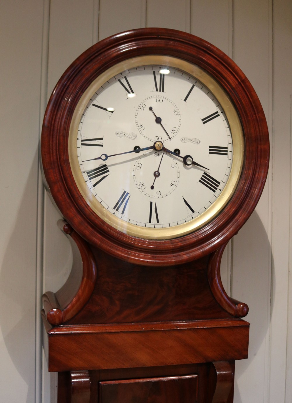 Scottish Mahogany Drumhead Longcase Clock (Scotland, c. 1840) View II