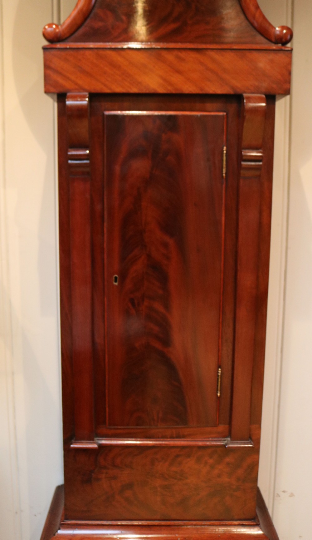 Scottish Mahogany Drumhead Longcase Clock (Scotland, c. 1840) View IV
